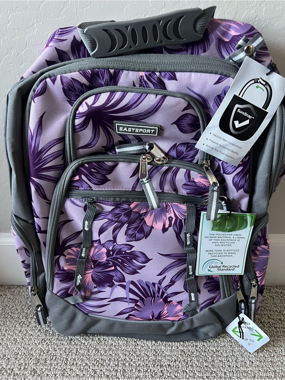 Eastsport Unisex Diamond Expandable Backpack NWT $25